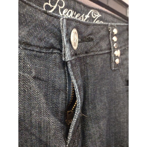 Request Jeans Women's Size 32 Embellished Black Straight Leg Denim - Picture 3 of 10